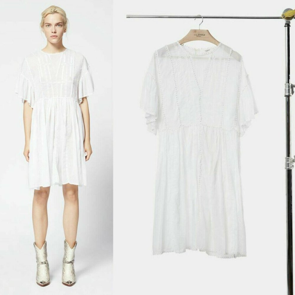 NEW etoile Isabel marant annaelle white dress 36